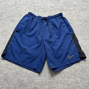 Nike 2 in 1 Running 7" Shorts Men Small Blue Compression Liner Woven 856832